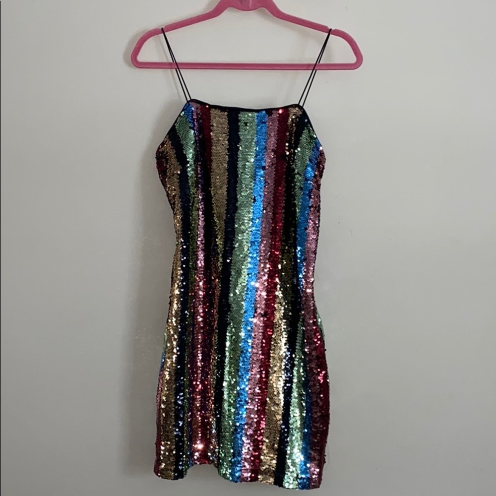 Multicolor Sequin Mini Dress